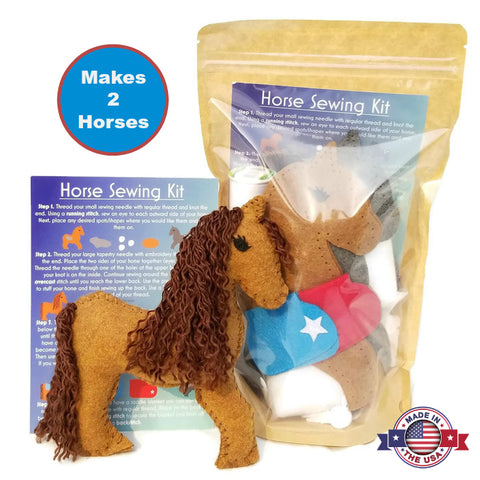 Stuffed horse felt sewing kit for kids
