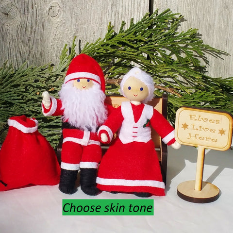 Santa Claus and Mrs. Claus dolls