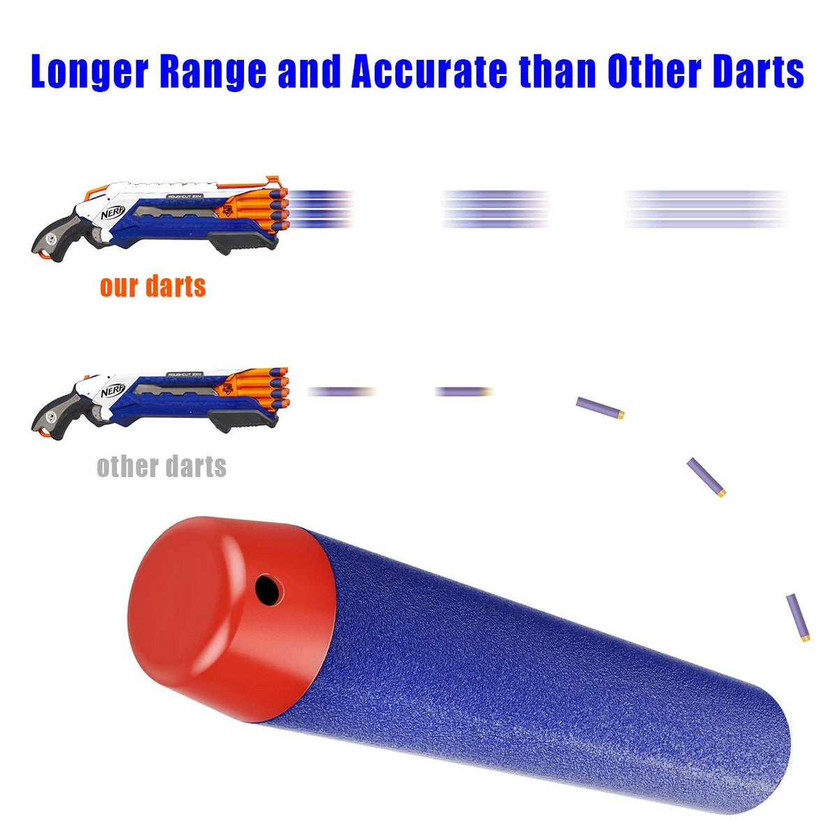 Lot 100 Pcs Refill Foam Darts for Nerf N-strike Elite Series Blasters Bullets 