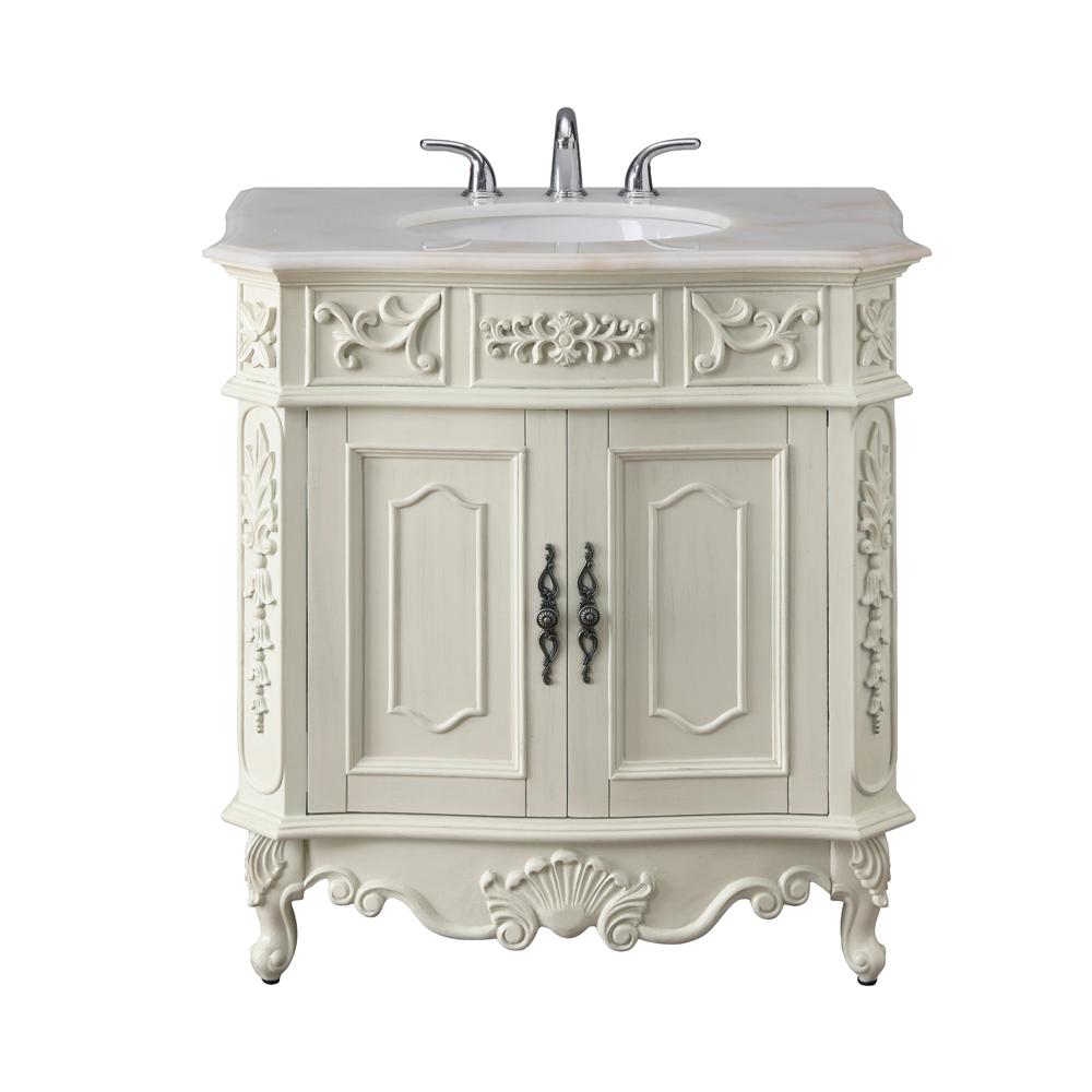 Winslow 33 In W X 22 In D Bath Vanity In Antique White With
