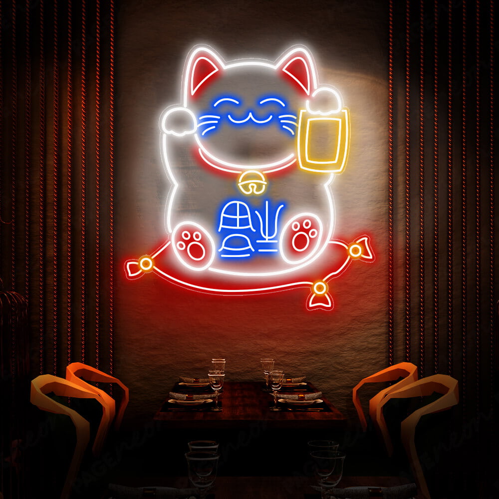 Lucky Cat Sign Japanese Led Sign PageNeon