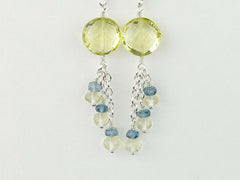 Lemon Sherbet Earrings Silver Lemon Quartz London Blue Topaz