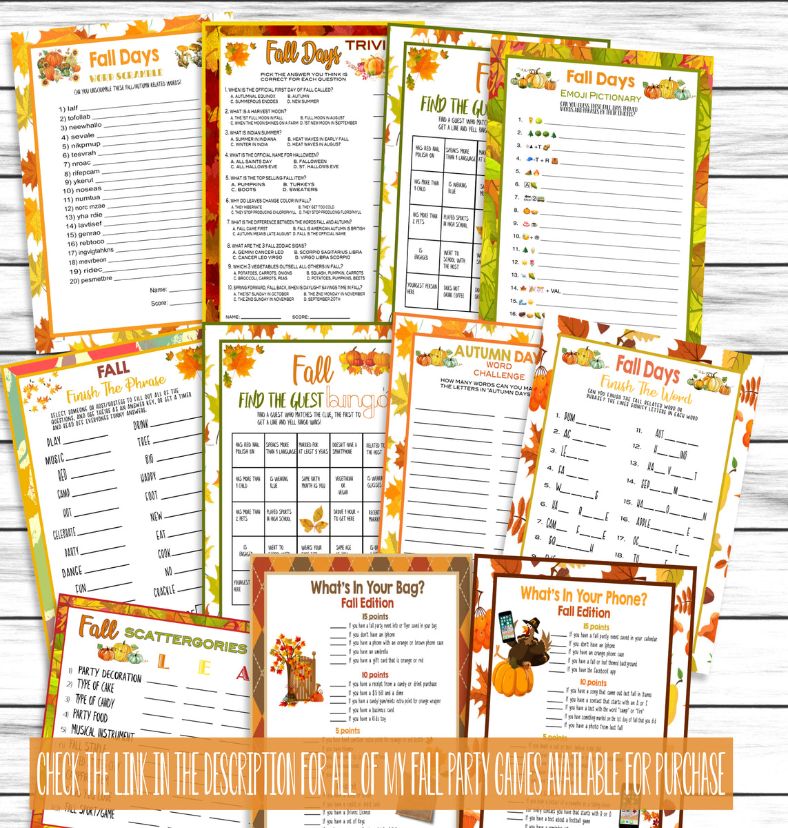 Fall Party Games – Enjoymyprintables