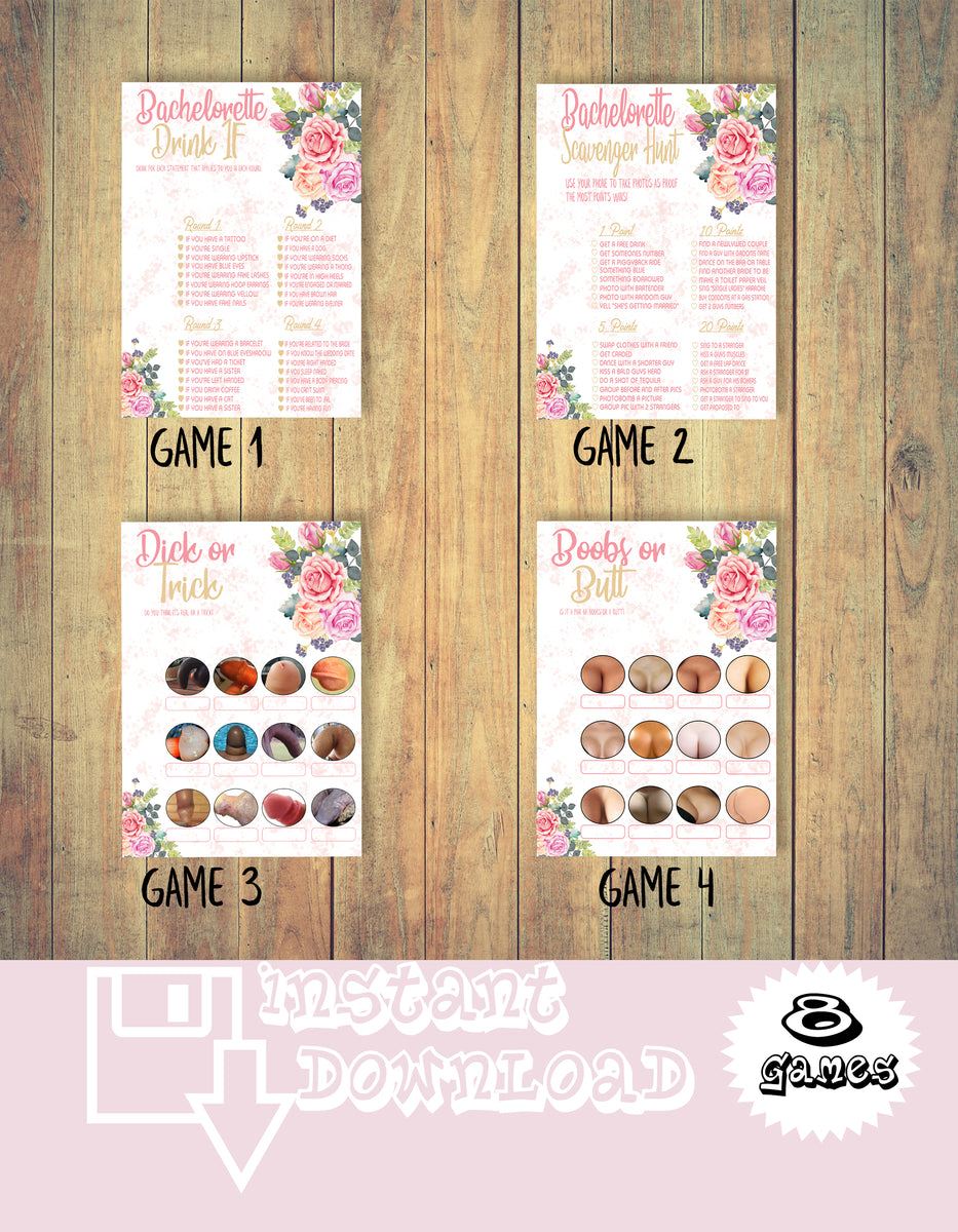 Blush Floral Naughty Bachelorette Party Games Bundle Hen Party Activi Enjoymyprintables 7889