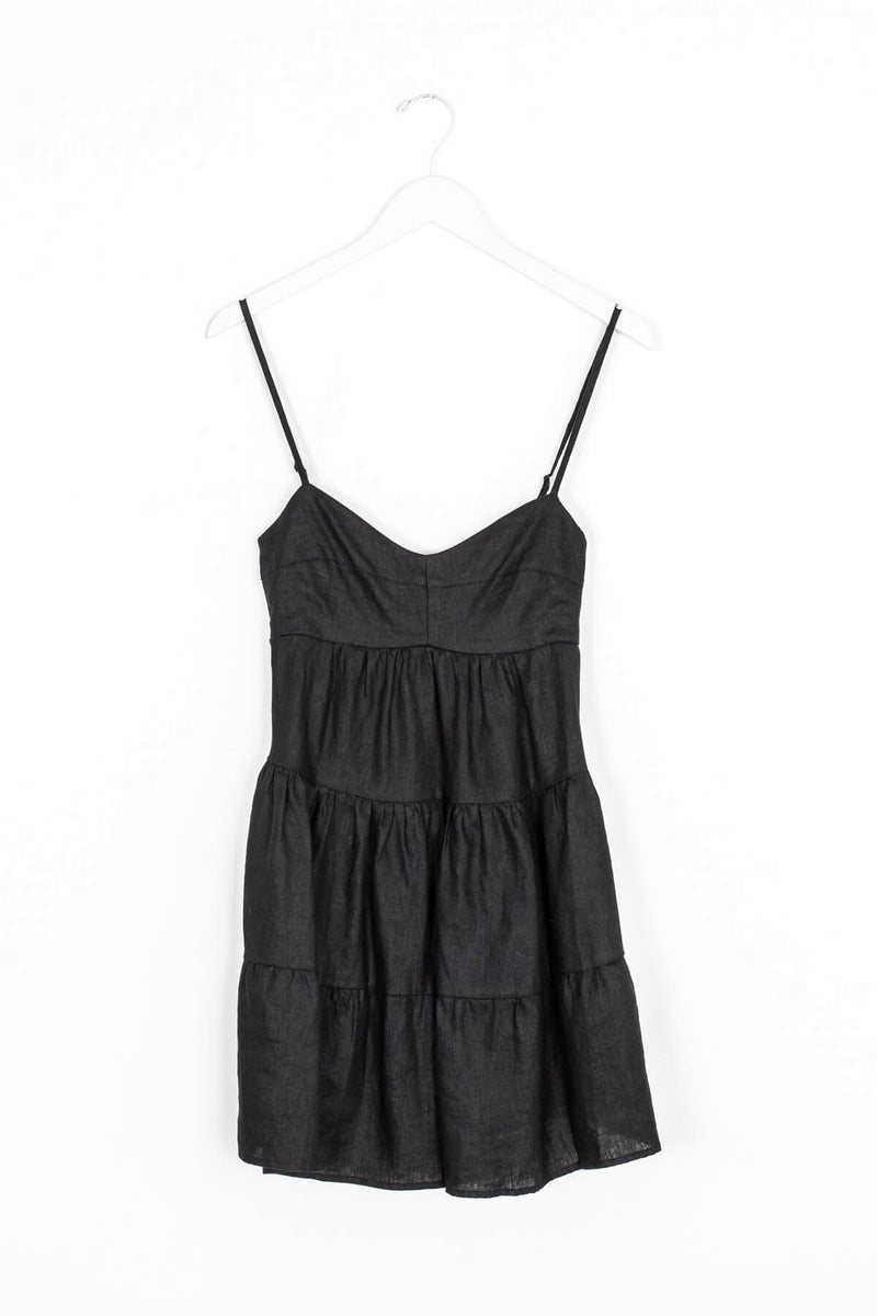 Black Linen Babydoll Dress