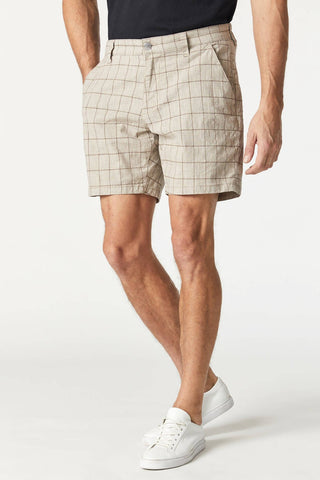 mavi nate chino short beige checker