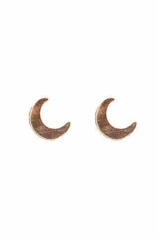 Crescent Moon Tiny Studs-Gold - Kariella