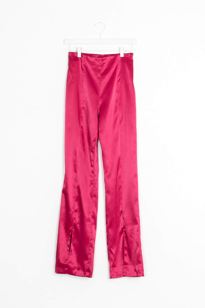 High waisted satin pants