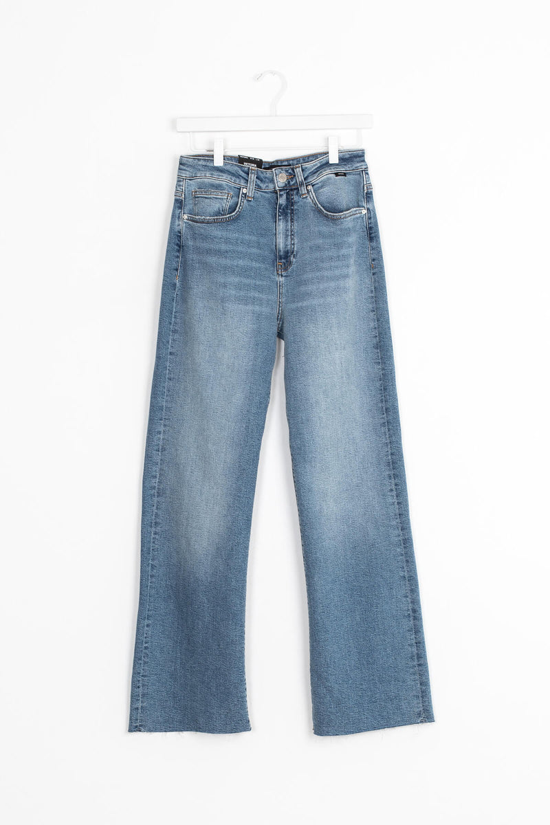 Wide leg light wash jeans