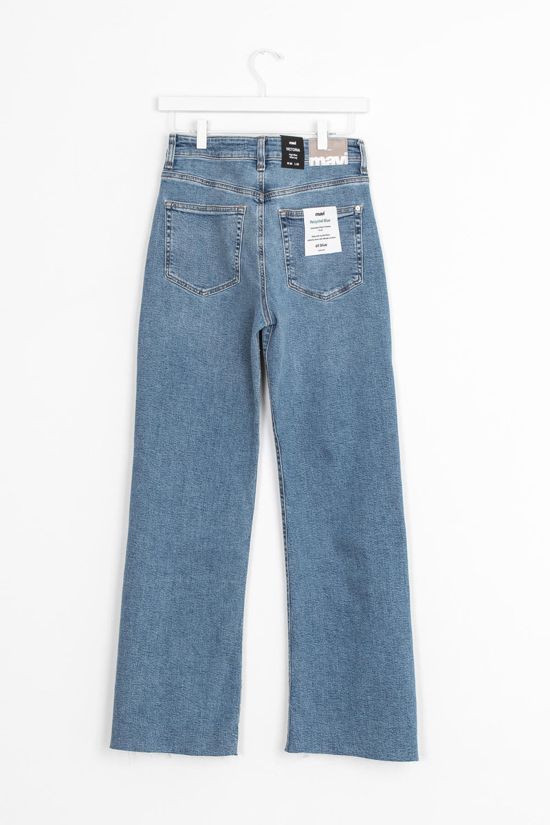 High waisted recycled jeans