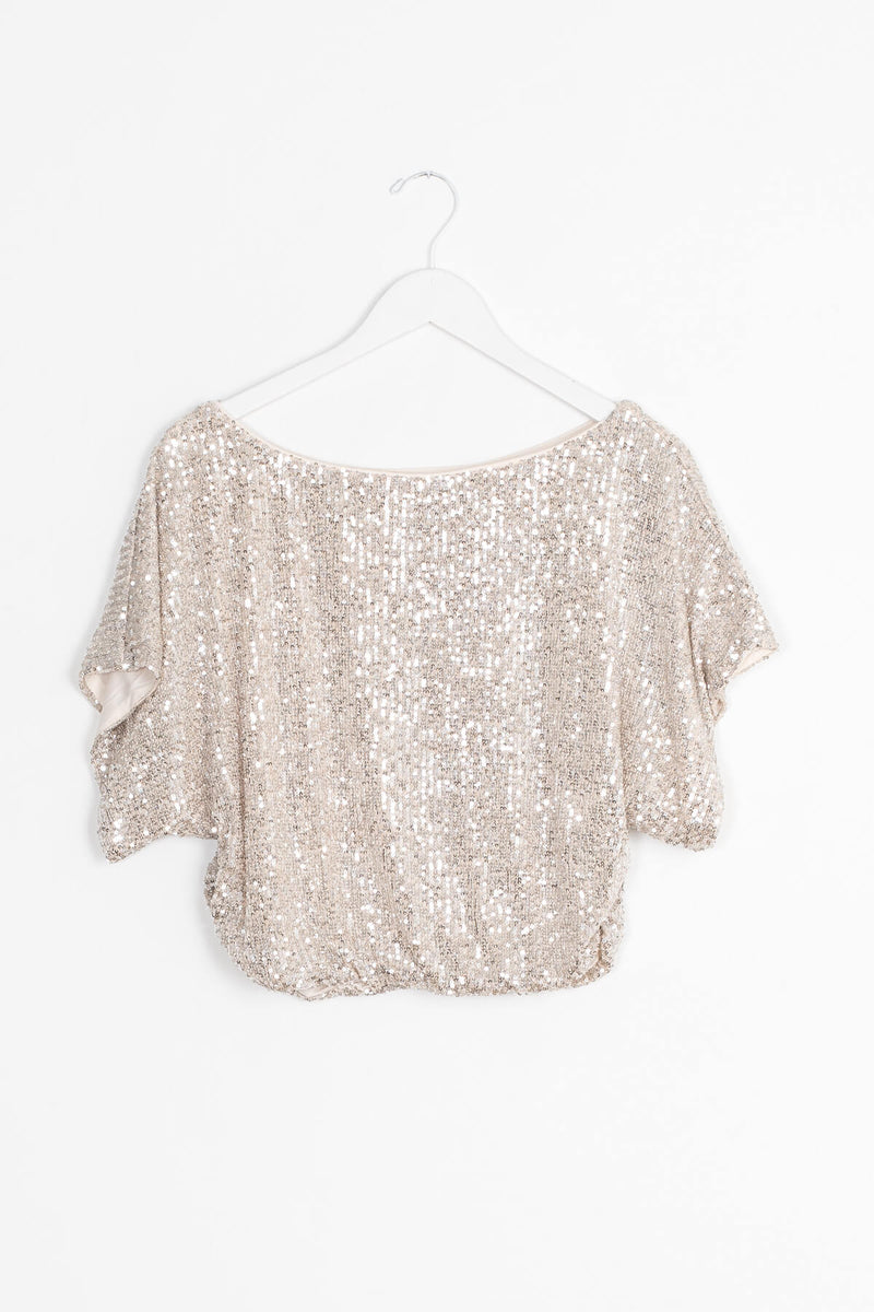 Silver sequin top