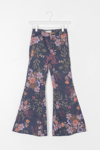 crop flare floral jeans