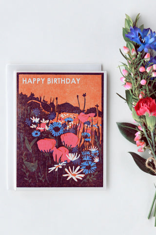 Wildflowers Happy Birthday Card