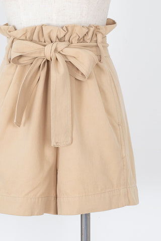 Women's light brown paper bag summer shorts | Kariella