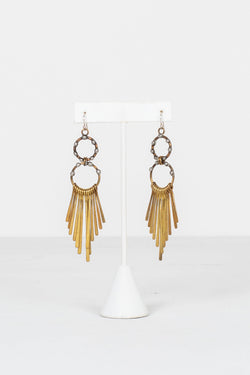 mikal winn gold fringe earrings