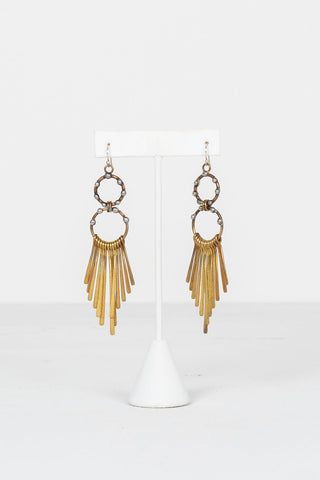 mikal winn gold fringe earrings