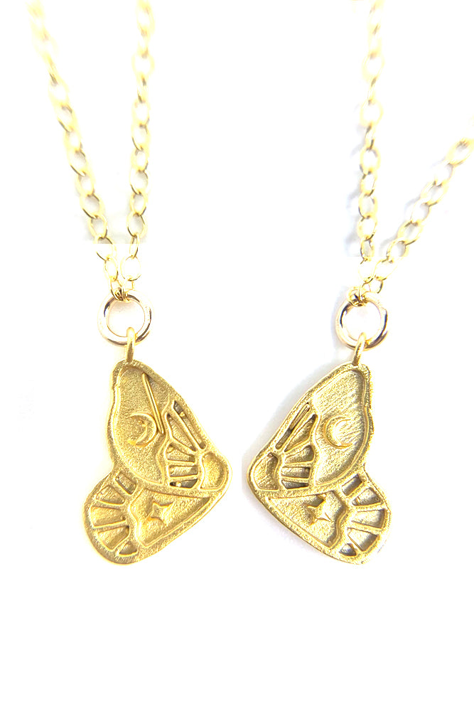 Moth Wing Best Friend Necklace - Kariella