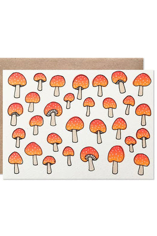 Neon Mushrooms Card