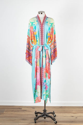 Women's colorful floral print kimono | Kariella