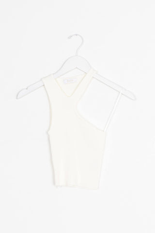 Women's white asymmetrical tank top | Kariella