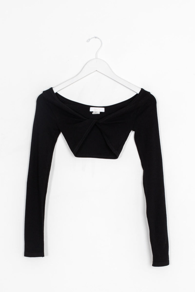 black ballet crop top