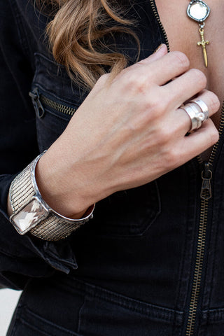 Mesh + Crystal Cuff