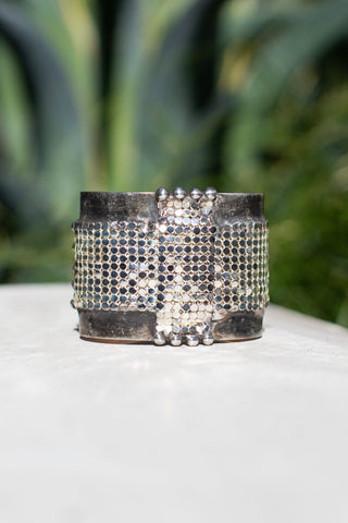 Silver Mesh Cross Cuff - Kariella