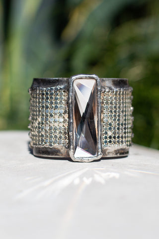 Mesh + Crystal Cuff - Kariella