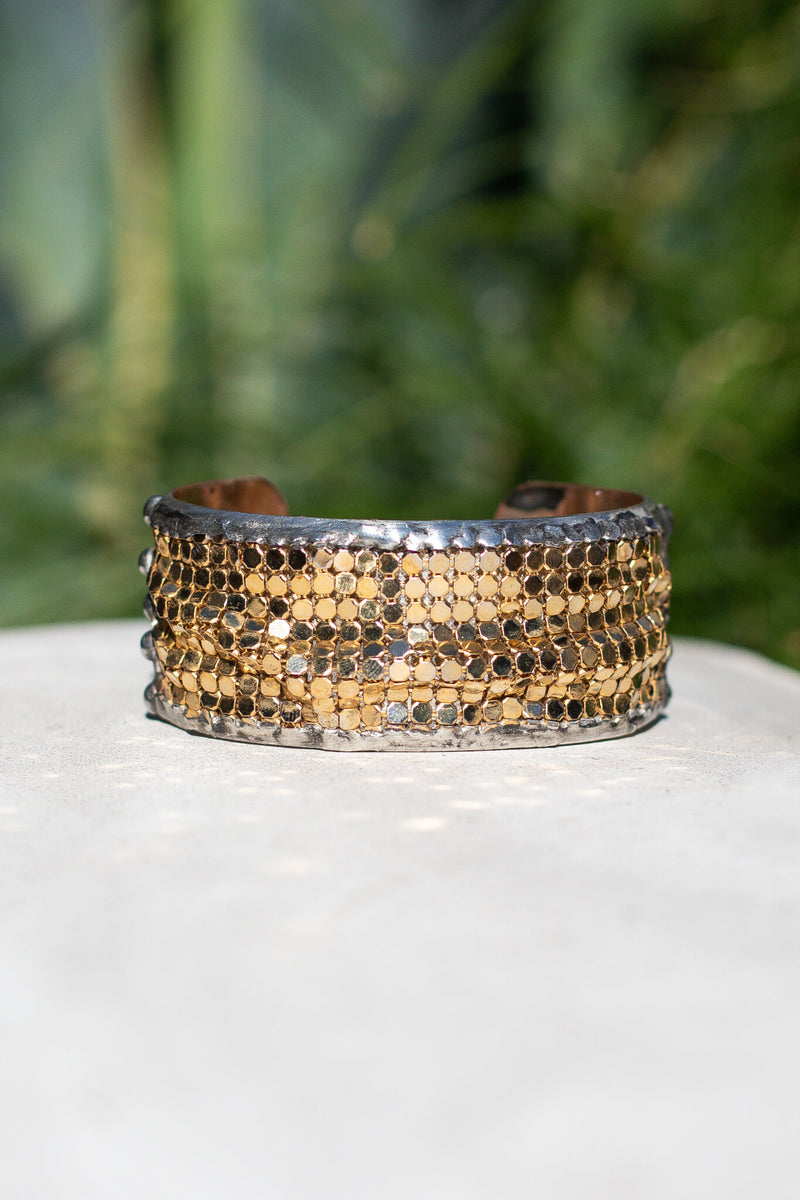 Small Gold Mesh Cuff - Kariella