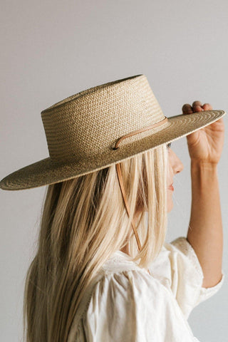 Gigi Pip Aiden Straw Pork Pie Hat Cream