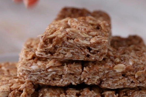 Oat bars made with Natural Almond Butter and Pure Natural honey
