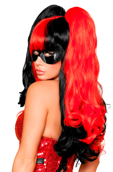 Red And Black Pigtail Wig Roma