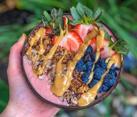 Coconut Bowl with Granola Healthy Breakfast 