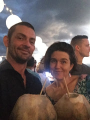 Jesse & Casey at the Taste Port Douglas with fresh coconut cocktails