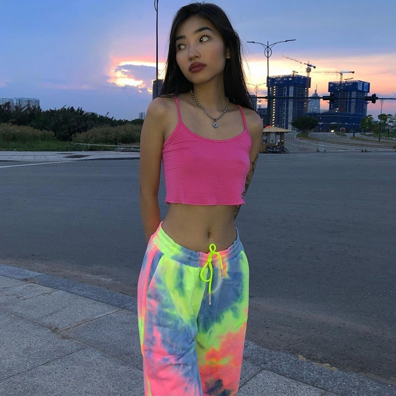 womens neon joggers