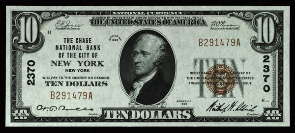 $10 national bank note of new york