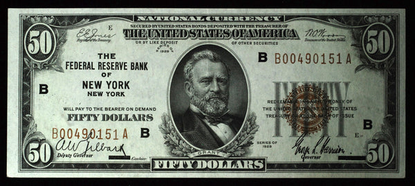 $50 national bank note of new york