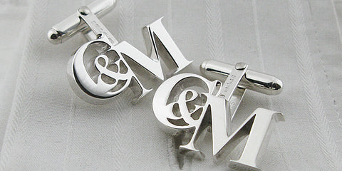 silver bespoke initial cufflinks