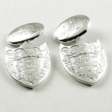 personalised crest hand engraved silver cufflinks