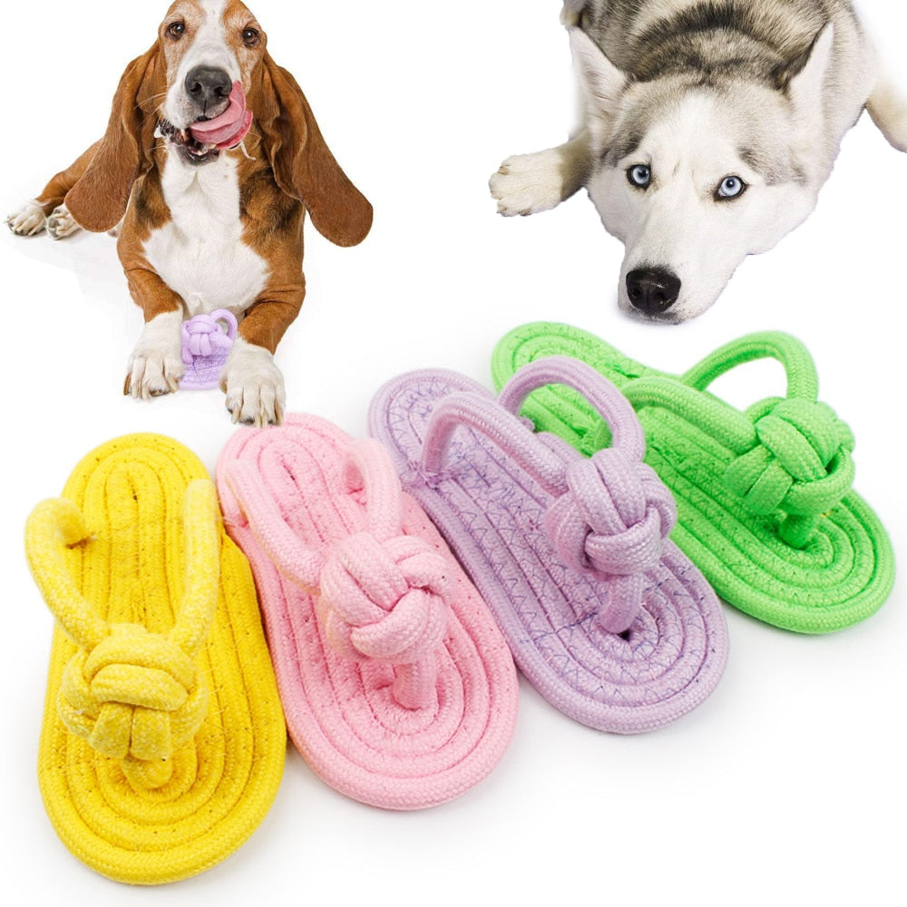 Chew Cotton Slipper Rope Toy Dog Teeth 