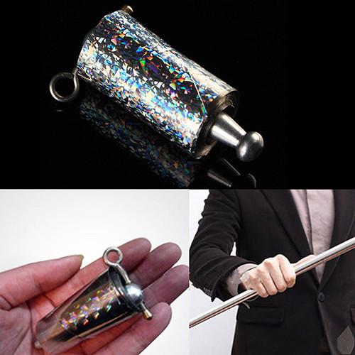 Appearing Cane Metal Silver Magic Close up Illusion Silk to Wand Tricks SEZ 