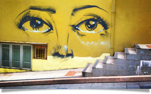 secret eyes Hong Kong street art image by Charla Jones