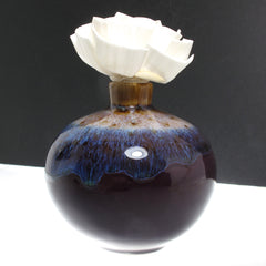 Sola Wood Peony Flower Diffuser with Purple Celadon Ceramic Vase