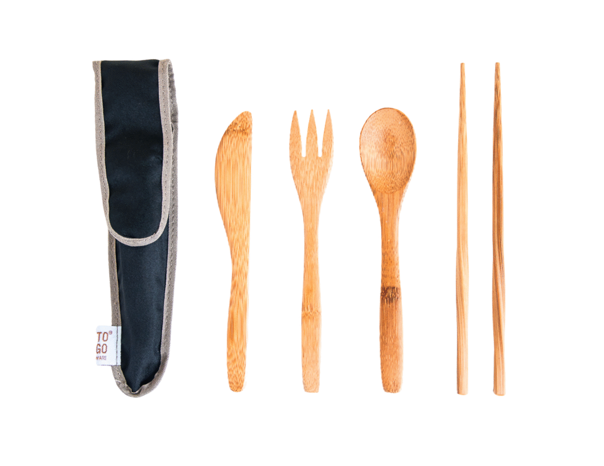 Reusable zero waste bamboo utensils