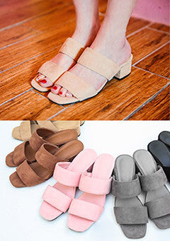 Two Strap Suede Look Slipper