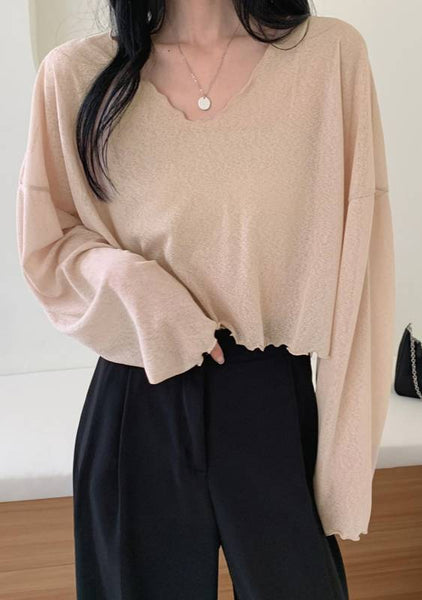 Like The Lotus Crop V-Neck Top