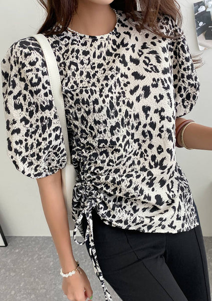 She Built The Kingdom Leo Print Puff Blouse