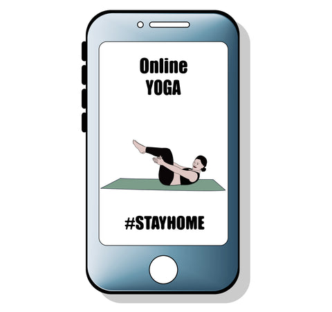 Drawing of mobile phone screen with online yoga app | Eco Yoga Store