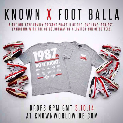 The One-Love Project brings you WeAreKnown X Foot-Balla 2014 Co-Lab. Og red white & grey retro colourway. See details below....