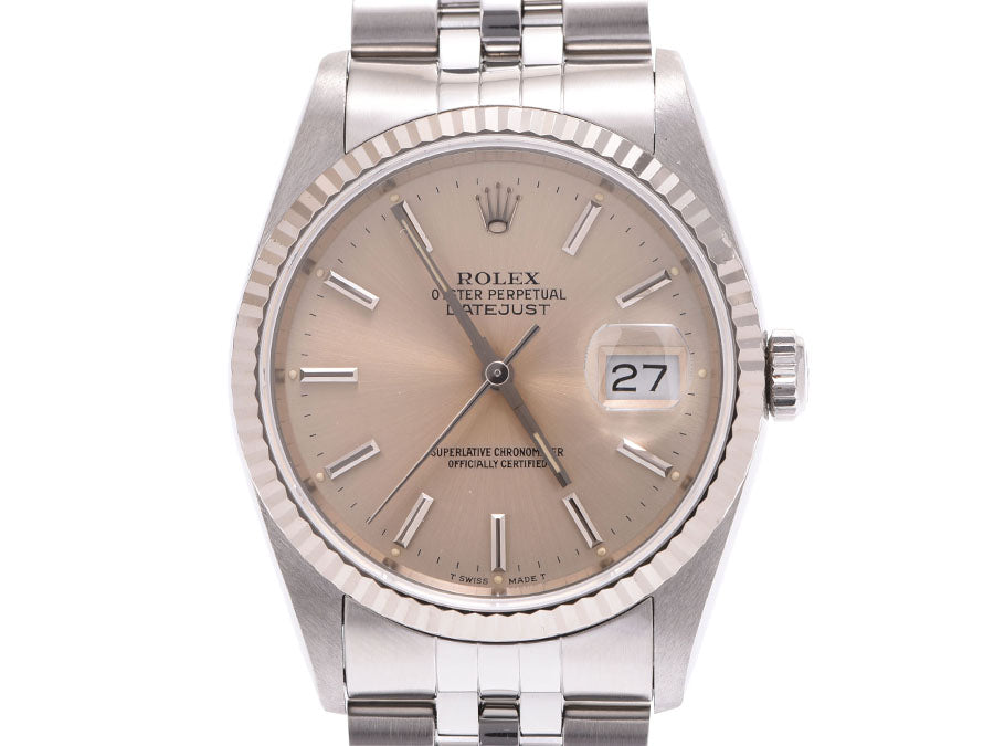 Rolex Date Silver Dial 16234 X Ban Men's WG/SS Watch A Rolex Used Ginzo – 銀蔵オンライン